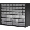 Armoire à pièces Akro-Mils 10144, tiroirs de plastique - 20 po larg. x 6 3/8 po prof. x 15-13/16 po haut., noir, 44 tiroirs