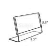 Azar Displays 112704 Horizontal Slanted L-Shaped Acrylic Sign Holder, 8.5" x 5.5"
