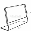 Azar Displays 112709 Horizontal Slanted L-Shaped Acrylic Sign Holder, 17" x 11"
