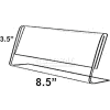 Azar Displays 112761 Horizontal Slanted L-Shaped Acrylic Sign Holder, 8.5" x 3.5"