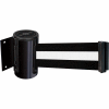 Tensabarrier® Wall Mount Retractable Belt Barrier, Black Case W/7-1/2' Black/White Belt