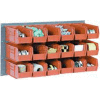 Global Industrial Wall Bin Rack Panel 36 x19 - 32 Red 4-1/8x7-1/2x3 Stacking Bins