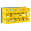 Global Industrial™ Wall Bin Rack Panel 36 x19 - 8 Jaune 8-1/4x14-3/4x7 Bacs d’empilage
