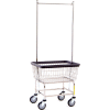 R&B Wire Products® Chrome Standard Capacity Laundry Cart w / Double Pole Rack