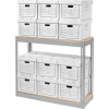 Global Industrial™ Record Storage With Boxes 42"W x 15"D x 36"H - Gris