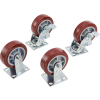 Ensemble de roulettes industrielles™ mondiales de 6 pouces avec freins pour boîtes de chantier, polyuréthane non marquant