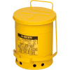Justrite 6 Gallon Oily Waste Can, Yellow - 09101