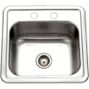 Houzer® 1515-6BS-1 Drop In Stainless Steel 2-Holes Bar/Prep Sink