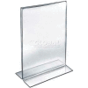 Azar Displays 152710 Vertical Double Sided Stand Up Sign Holder, 11" x 14", Acrylic