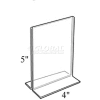 Azar Displays 152729 Vertical Double Sided Stand Up Sign Holder, 4" x 5", Acrylic