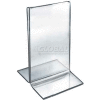 Azar Displays 152731 Vertical Double Sided Stand Up Sign Holder, 3.5" x 5", Acrylic