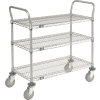 Nexel® Utility Cart w/3 Shelves & Poly Casters, 1200 lb. Capacity, 48"L x 24"W x 39"H