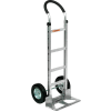 Global Industrial™ Aluminum Hand Truck - Curved Handle - Semi-Pneumatic Wheels