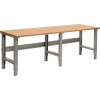 Global Industrial C-Channel Leg Adjustable Height Workbench, Shop Top Square Edge, 96" x 36"