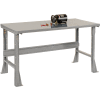 Global Industrial Flared Leg Workbench w/ Steel Square Edge Top, 48"W x 30"D, Gray
