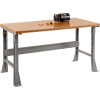 Global Industrial™ Flared Leg Workbench w/ Shop Top Square Edge, 48"W x 30"D, Gray