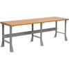 Global Industrial™ Flared Leg Workbench w/ Shop Top Square Edge, 96"W x 30"D, Gray