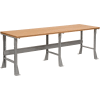 Global Industrial Flared Leg Workbench w/ Shop Top Square Edge, 96"W x 36"D, Gray
