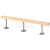 Global Industrial Locker Room Bench, Hardwood With Steel Tube Pedestal Legs, 96 x 9-1/2 x 17