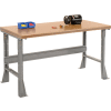 Global Industrial Flared Leg Workbench w/ Shop Top Safety Edge, 60"W x 30"D, Gray