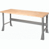 Global Industrial™ Flared Leg Workbench w/ Maple Safety Edge Top, 72"W x 30"D, Gray