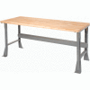 Global Industrial Workbench with Flared Leg, 60 x 30", Maple Butcher Block Safety Edge