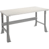 Global Industrial Flared Leg Workbench w/ Laminate Safety Edge Top, 60"W x 30"D, Gray