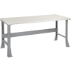 Global Industrial 72 x 30 x 34 Fixed Height Workbench Flared Leg - Laminate Safety Edge Gray