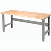Global Industrial 72 x 36 Adjustable Height Workbench C-Channel Leg - Maple Safety Edge - Gray