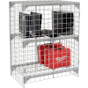 Global Industrial Wire Mesh Security Cage Locker, 36"Wx24"Dx36"H, Gray, Unassembled