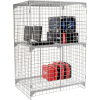 Global Industrial Wire Mesh Security Cage Locker, 48"Wx24"Dx72"H, Gray, Unassembled