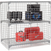 Global Industrial Wire Mesh Security Cage Locker, 60"Wx36"Dx60"H, Gray, Unassembled