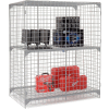 Global Industrial 1-Tier 2 Door Wire Mesh Security Locker, 60"Wx24"Dx72"H, Gray, Unassembled