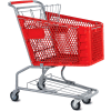 Le panier d’achat en plastique rouge VersaCart® 3,5 pieds cubes capacité 102-085-RED-BH