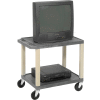Plastic Utility Cart 2 Shelves Gray