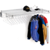 Chrome Coat Rack with Bars - Wall Mount - 48"W x 24"D x 6"H