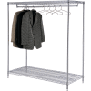 Free Standing Clothes Rack - 2-Shelf - 60"W x 24"D x 63"H - Chrome