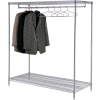 Free Standing Clothes Rack - 2 Shelf - 60"W x 24"D x 63"H - Chrome