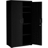 Armoire de rangement en plastique Iceberg™, 36 po L x 22 po P x 72 po H, noir, non assemblé