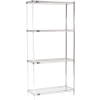 Nexel® Chrome, 4 Tier, Wire Shelving Add-On Unit, 36"W x 14"D x 74"H
