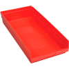 Global Industrial Plastic Nesting Storage Shelf Bin, Red, 11-1/8"W x 23-5/8"D x 4"H - Pkg Qty 6