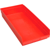 Global Industrial™ Plastic Nesting Storage Shelf Bin 11-1/8"W x 23-5/8"D x 4"H Red - Pkg Qty 6