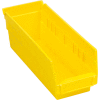 Global Industrial Plastic Nesting Storage Shelf Bin 4-1/8"W x 11-5/8"D x 4"H Yellow - Pkg Qty 24