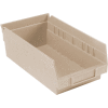 Global Industrial Plastic Nesting Storage Shelf Bin 6-5/8"W x 11-5/8"D x 4"H Beige - Pkg Qty 12