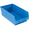 Bac de rangement gigogne en plastique industriel™ Global 6-5/8 « W x 11-5/8 » L x 4"H Bleu - Qté par paquet : 12