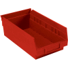 Global Industrial Plastic Nesting Storage Shelf Bin 6-5/8"W x 11-5/8"D x 4"H Red - Pkg Qty 12
