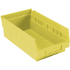 Global Industrial™ Plastic Nesting Storage Shelf Bin 6-5/8"W x 11-5/8"D x 4"H Yellow - Pkg Qty 12