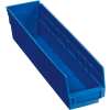 Global Industrial Plastic Nesting Storage Shelf Bin 4-1/8"W x 17-7/8"D x 4"H Blue - Pkg Qty 12