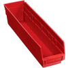 Bac de rangement gigogne en plastique industriel™ Global 4-1/8 « W x 17-7/8 » L x 4"H Rouge - Qté par paquet : 12