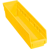 Global Industrial™ Plastic Nesting Storage Shelf Bin 4-1/8"W x 17-7/8"D x 4"H Yellow - Pkg Qty 12